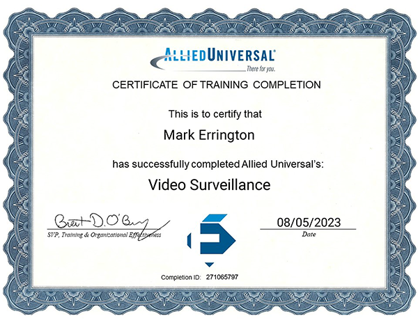 Allied Universal Video Surveillance